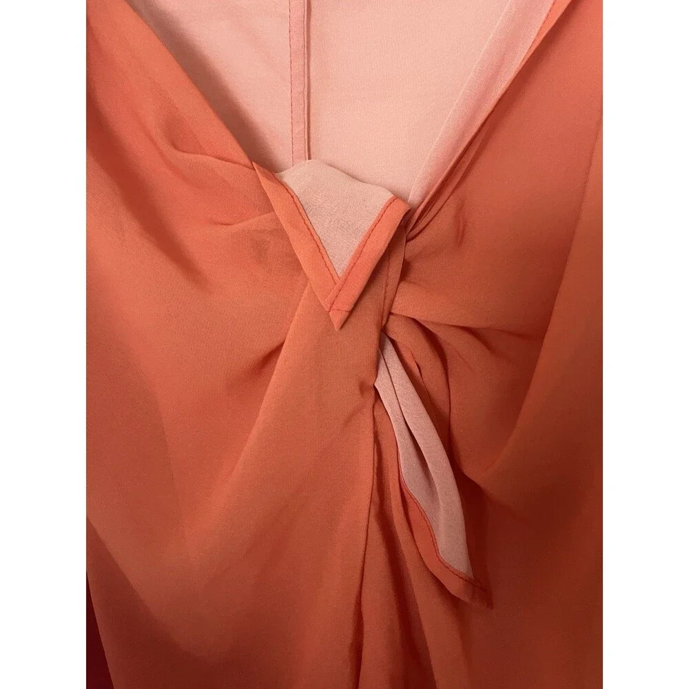 VICTORIA'S SECRET SWIM BEACHWEAR MESH TIE-FRONT COVER-UP PANTS Pink Ombré  M